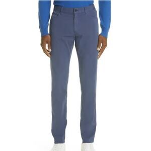 Canali NWT Black Edition Cotton Blend Blue Pants Size 56 (US 40) Slim Fit Italy